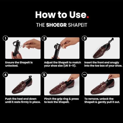 Image of SHOEGR Shoe Tree for Men | Plastic Shoe Shapeit | Shoe shaper for both Men & Women | Adjustable Shoes Trees | Tree Stretchers