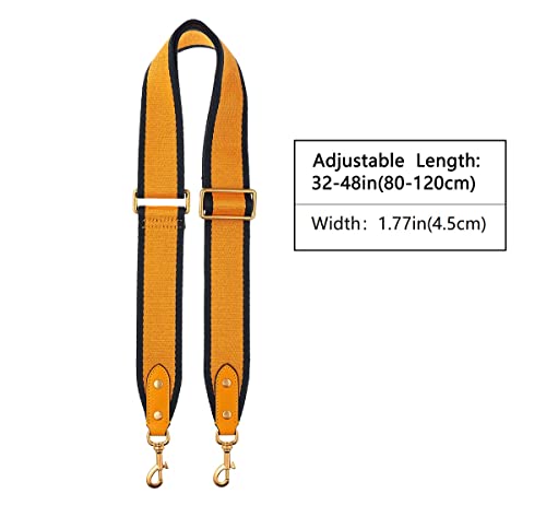Image of Jiesinlov Bag Strap Replacement Crossbody Wide Shoulder Straps Adjustable for Tote,Messenger Bags and Handbags (Yellow)