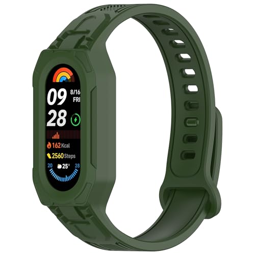 Bdsidy Pulseras de Repuesto para Xiaomi Band 9 8 7 6 5 4 3 Correas, Watchband de Repuesto de Silicona Suave Correa para mi band 9 8 7 6 5 4 3 Smartwatch Accesorios (Verde)