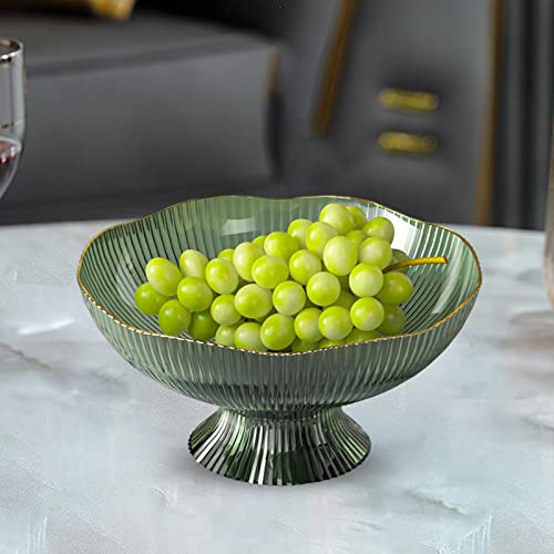 LOVIVER Decorative Pedestal Bowl,Dessert Display Stand Dish Holder,Snacks Fruit Basket Bowl for Farmhouse Kitchen Breads Snacks Home Ornaments, Green