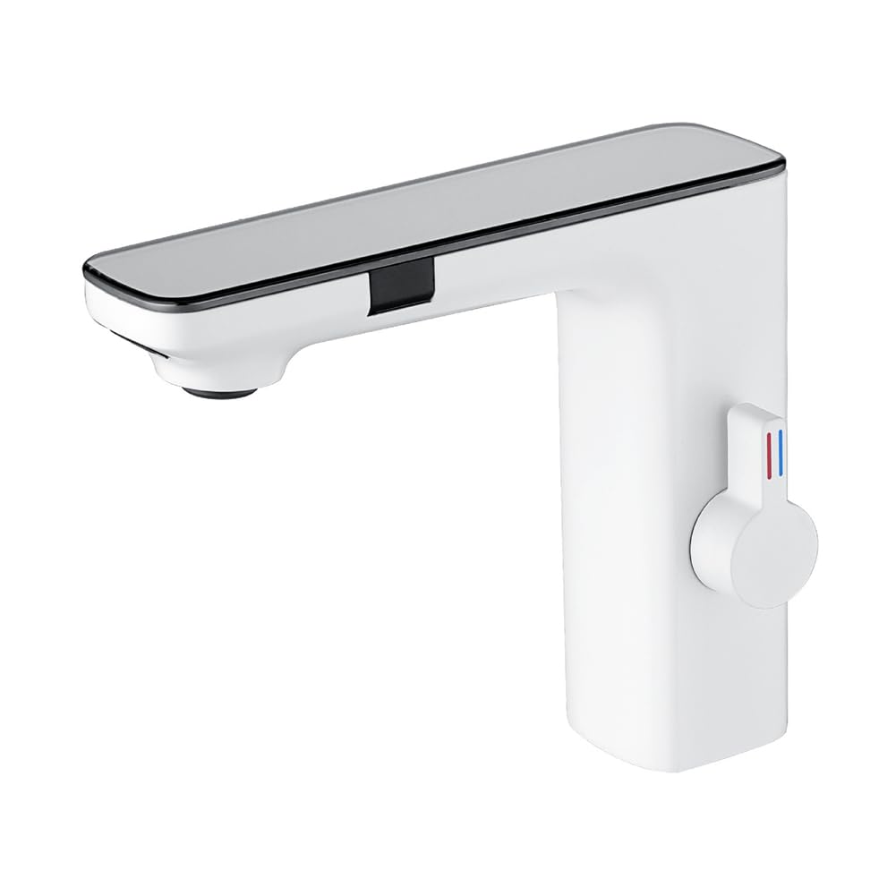 Vjsujehgy Sensors Bathroom Faucets Bathroom Sink Faucets with Temperature Digital Display Basin Faucet Waterfall Faucet