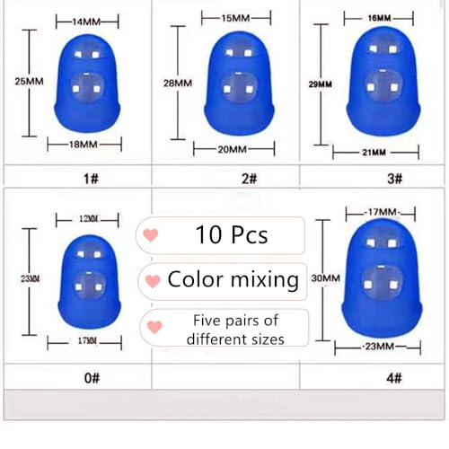 Image of 10pcs Guitar Silicone Finger Protector Color Fingertip Protection Covers Caps for Stringed Instruments, Sewing and Embroidery (Random Color)