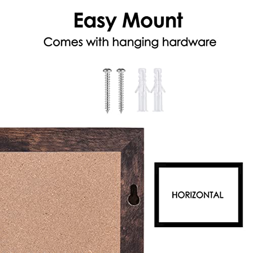 Umtiti Chalkboard Calendar & Cork Bulletin Board，18" X 22" Brown Wood Frame，Magnetic Surface Chalkboard.perfect For Office, Home School Message Board,Chalkboard+Cork-4555B-Bn #TOP2