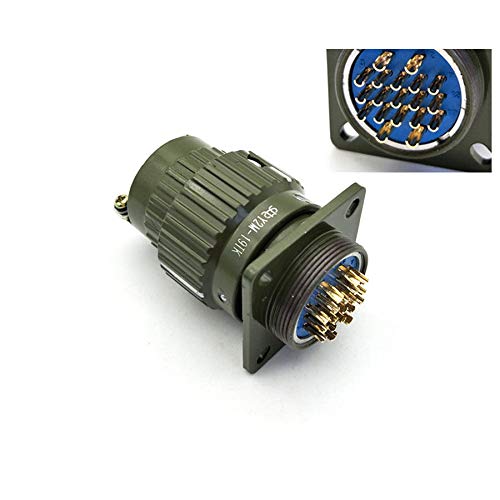 Military Y28M-19TK Aviation Connector Gold Plated 19 Pin Circular Connector Army Green Color