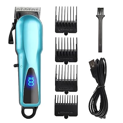 EOYLMIRL Mens Hair Clippers Professional Electric Clipper Oil Head LED LCD High Power Razor Men(Blue)