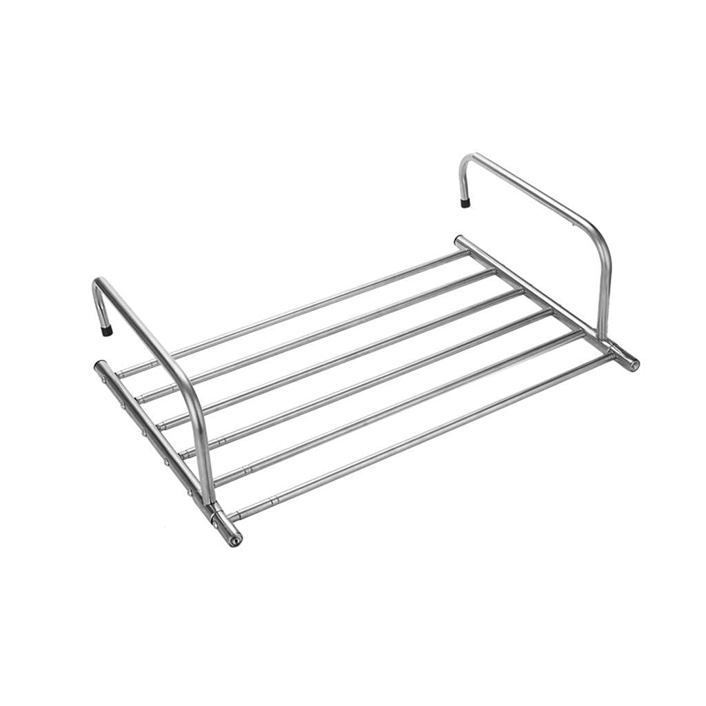 Hanger Clothes Drying Racks Stainless Steel Drying Rack Foldable Drying Rack Balcony Outside The Bedroom Window Bathroom Waterproof 50~86 39.5 18Cm (Size : 50~8639.518Cm)