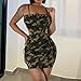 MatyLonm Women Sexy Spaghetti Strap Dress Hollow Out Camo Bodycon Mini Dress Summer Sundresses
