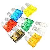 Ancho de punto: 0.74inch Fusible automotriz Reemplazo 10PCS coche del carro de Standard lámina fusible 1A 2A 3A 5A 7.5 A 10A 15A 20A 25A 30A 40A del barco del carro del coche SUV Automotive (Color : GRAY)