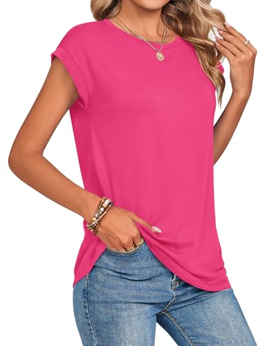 Image of Zeagoo Womens Tops Summer Casual Cap Sleeve Tshirts Shirts Business Dressy Spring Fashion Outfits Trendy Clothes