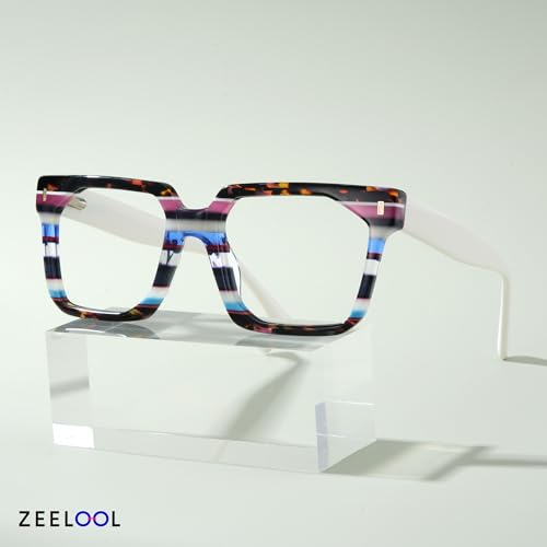 Image of Zeelool Stylish Rectangle Blue Light Blocking Glasses for women /Men TV Phone Computer Gaming Glasses Laguer ZJGA872500-03 Multicolor