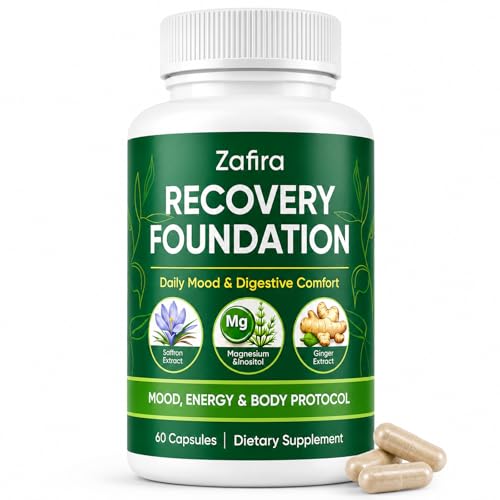 KWEZTY Zafira Organics Zafira Organics Saffron Supplements with Saffron Extract Magnesium Bisglycinate Ginger Zinc Vitamin D3 & B12 Mental Clarity Hair & Mood Support 60 Capsules