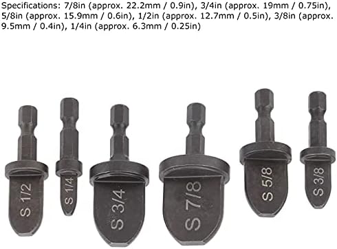 Les-Theresa 6Pcs Swaging Tool Drill Bit Set, Copper Pipe Tube Expander, Portable Bearing Steel Swaging Tool Drill Bits (1/4'', 3/8'', 1/2'', 5/8'', 3/4'', 7/8'')
