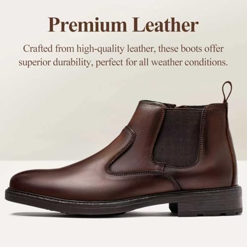 Image of OKKO Mens Chelsea Boots Genuine Leather Dress Boots for Men Classic Stylish Casual Slip On Ankle Boot for Men