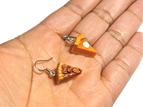 Pecan Pie Dangle Earrings - Tiny Food Jewelry - 1 Pair #TOP7