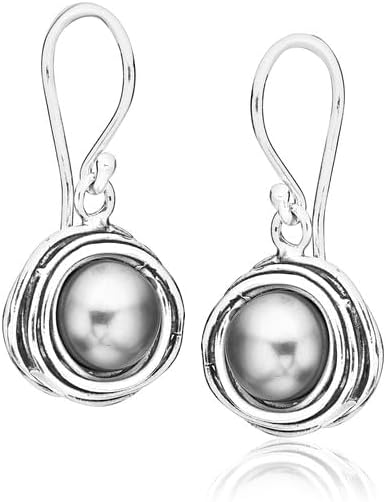 JEAN RACHEL JEWELRY 925 Sterling Silver Dangle Earrings for Women with Freshwater Pearl Vintage Design - Hypoallergenic, Lead & Nickel Free - Artisan Handcrafted Statement Earrings - Image 3