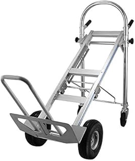 Hopopular 3 in 1 Aluminum Hand Truck 770Lbs/350Kg Capacity Folding Aluminum Alloy Cart Dolly Utility Cart Trolley Heavy Duty with 2 or 4 Flat Free Wheels (3 in 1)