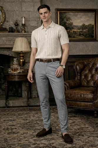 Image of Louis Philippe Men's Comfy Tapered fit Knitted & 4 Way Stretch Casual Trouser
