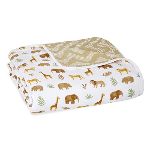 Image of aden + anais Essentials Dream Blanket, Muslin Baby Blankets for Girls & Boys, Ideal Lightweight Newborn Nursery & Crib Blanket, Tanzania