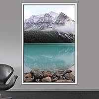Framed Canvas Mountain Lake View Global Landscape Mountain Multicolor Photography Relax/Calm - 16x24 inches