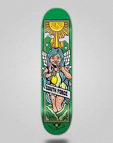 lordofbrands South Force monopatin Skate Skateboard Deck Tabla Hada Trip Green (8.0)