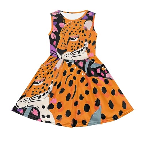 Girls Tank Dresses Sleeveless Summer Flared Casual Party Dress with Pockets