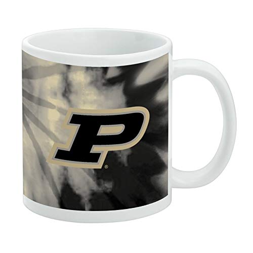 Purdue University Tie Dye Ceramic Coffee Mug, Novelty Gift Mugs for Coffee, Tea and Hot Drinks, 11oz, White