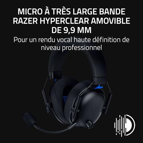 Razer BlackShark V3 pour Playstation Casque sans Fil pour e Sport Haut parleurs Triforce 50mm Microphone Amovible HyperSpeed 2 4 GHz & Bluetooth THX Spatial Audio PS5PC | - vue 6
