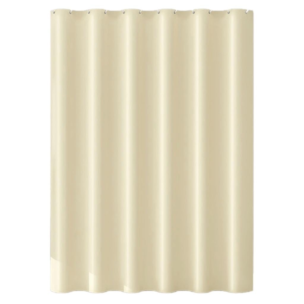 Rideau en tissu polyester beige 150x180 cm de couleur unie avec finitions haut de gamme