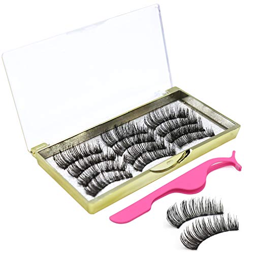 12 PCS Magnetic Eyelashes, Upgraded 3D Magnetic Eyelashes, Thick Reusable Magnetic Eyelashes, Ultra Thin Best Magnetic Eyelashes with Tweezers