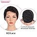 Rebecca Fashion Short Pixie Cut Lace Front Wigs Human Hair Side Part Wig 13x5.5x0.5 Glueless HD Lace Wig Short Pixie Wigs for Black Women Pre Plucked with Baby Hair, Natural Color