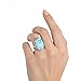 Natural Blue Larimar Solid 925 Sterling Silver Handmade Statement Boho Ring Larimar Jewelry Gift For Her (8.5)