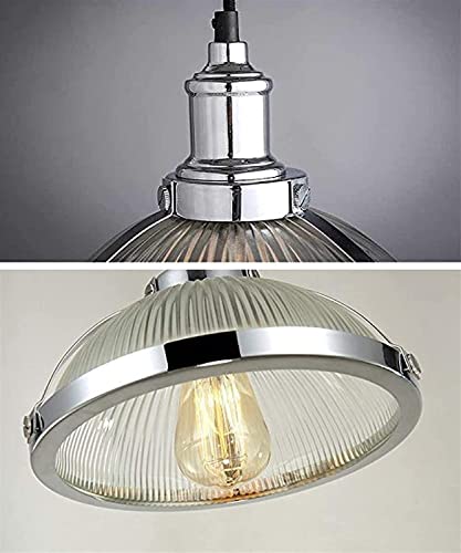 Lustre en verre industriel et suspension chrome E27 RLKHXBS