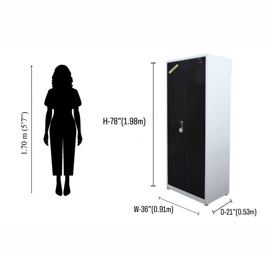 Image of Ujjawal Steel Almirah 100% Powder Coated Double Door Made with Tata Steel Sheet (10 Years Warranty) ISO Certified (Brown Matt, H-78 x W-36 x D-21)