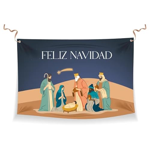 Porras Estampación & Banderas | Balconera Feliz Navidad | Los Reyes Magos | Decora la Navidad y celebra Las Fiestas | Repostero de Navidad