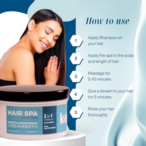 Image of Keywest Professional Hair Spa Cream - 500gm | 2in1 Formula Hair Repair + Hair Smoothening Creambath | Enriched with Aloe Vera Goodness