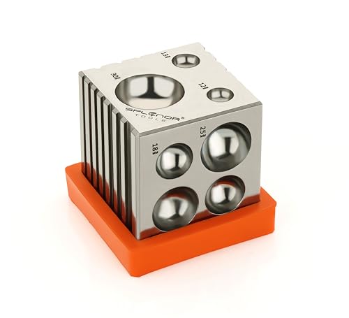 Bloc de dômage en acier Splenor Tools pour former des demi-sphères parfaites en bijouterie 5,1 cm