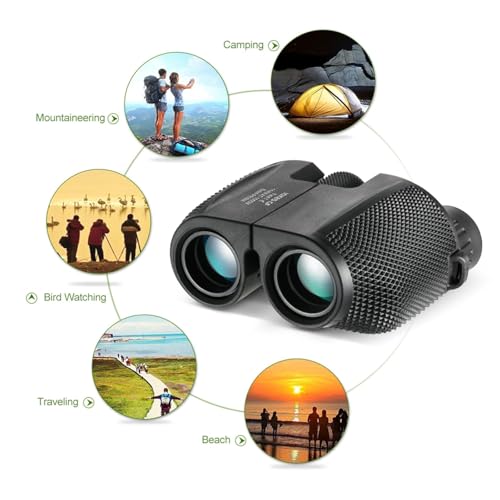 Image of Professional Binoculars, 10x25 Compact, Black, Wide Angle Vision with Low Light Night Optics for Bird Watching, Travel, Hiking, Sports (RD-189 A2)