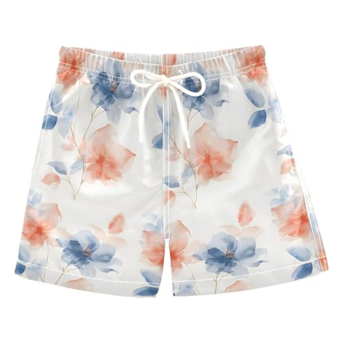 senya A Soft Watercolor Flowers Boys Swim Trunks Toddler Shorts Swimwear Boardshorts