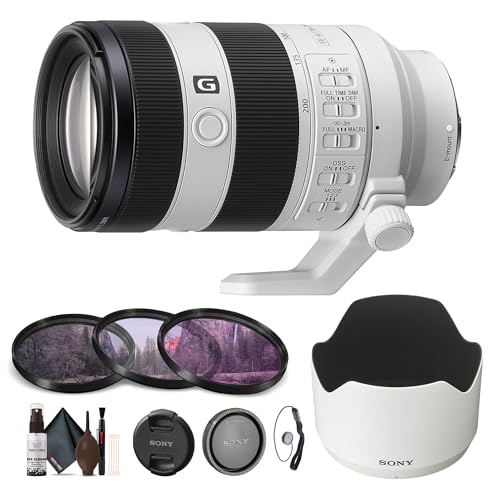 Sony FE 70-200mm f/4 Macro G OSS II Full-Frame Compact Telephoto Zoom Lens E Mount (SEL70200G2) + Filter Kit + Cap Keeper + Cleaning Kit