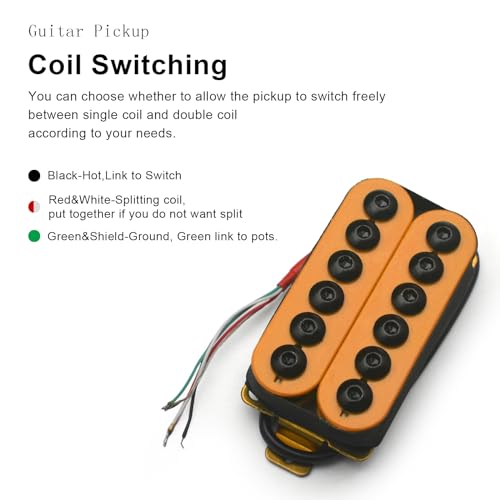 2pcs guitar pickup humbucker double coil bridge neck pickups for punk and heavy metal rock black and yellow