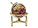 Unique Art 6-Inch Tall Pink Rubilite Pearl Swirl Ocean Mini Table Top Gemstone World Globe with Gold Tripod