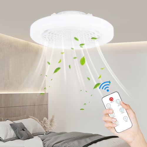 La Mejor Selección de Lamparas de ventilador disponible en línea. 37 Lampara Ventiladore de Techo con Luz LED y Control Remoto, Foco Ventilador de Techo Inteligente de 30W, Velocidad de Luz y Viento Infinitamente Ajustable, Silencioso, para...