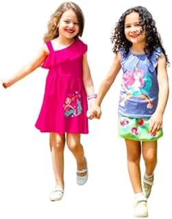 طقم بناتي من اربع قطع ( القطعه الاولي فستان فوشيا والقطعه الثانيه تيشرت موف والقطعه الثالثه شورت اخضرويوجد بهم رسمه والقطعه الرابعه شنطه صغيره )