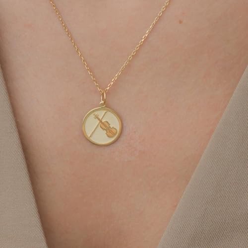 Pendentif pièce gravée violon, le cadeau unisexe idéal