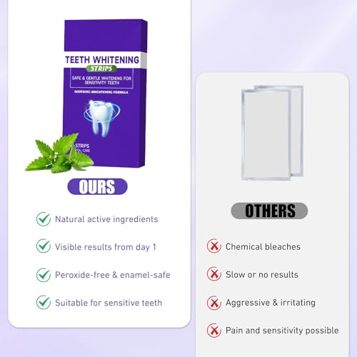 14 Paare Whitening Strips, Theet Whiting Stripes, Zahnaufhellung Strips, Bleaching Stripes, Zähne Aufhellen, Zahnbleaching Schützt den Zahnschmelz Mild und Unempfindlich