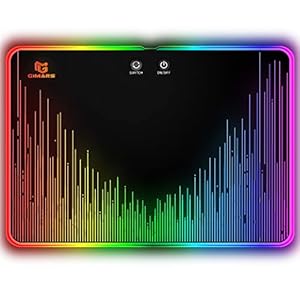 Gimars Hard Surface Mouse Pad with Panel Luminous Design, Low-Friction Micro Texture Surface RGB Gaming Mouse Pad with…