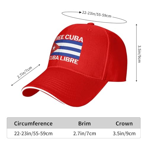 Gorra baseball roja Free Cuba 2026 miniatura 6