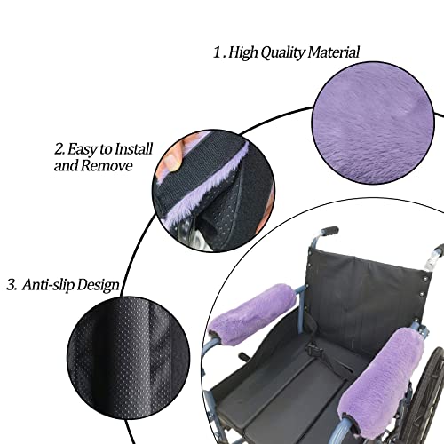 Easy-You Soft Armrest Cushion Pad Wheelchair Armrest Covers 2Pcs (Purple) Durable Wheelchair Accessories, 100 Count #TOP5