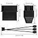 ELFJMZP Molex to 4 Pin Fan Cable 2 Pack 12V Full Speed PC Fan Power Splitter, 3PCS 4-Pin Adapter for ATX PSU Case Cooling 30cm/11.8in (1 to 3)