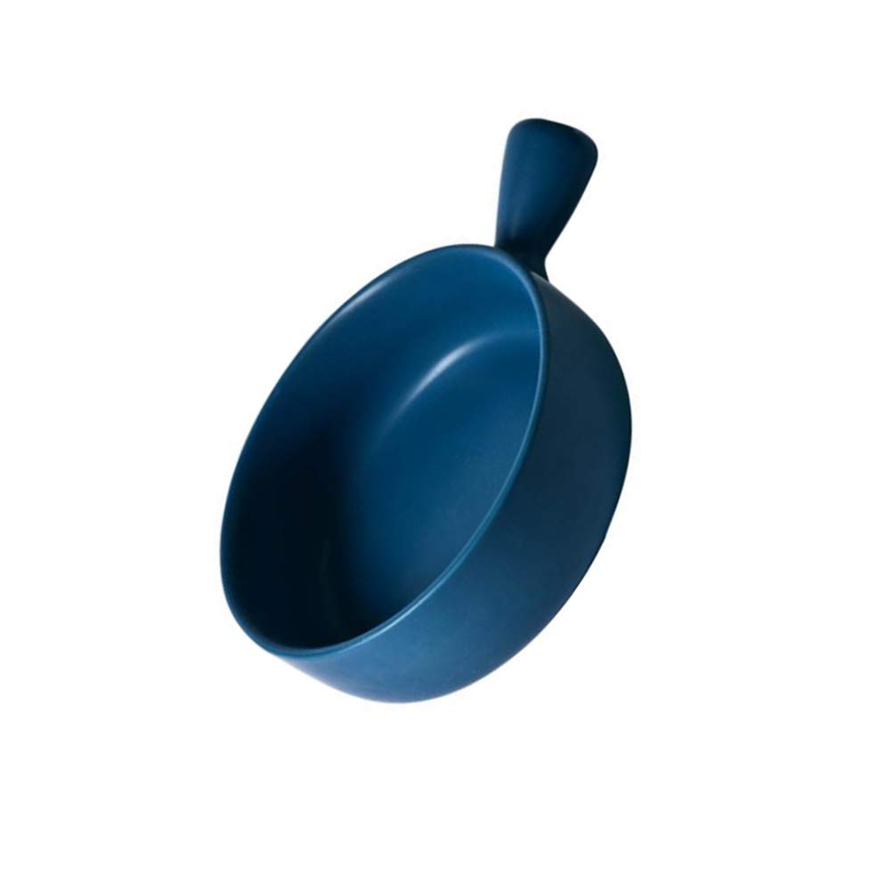 Assiette Ronde Avec Poignée Cabilock - Céramique Bleue, 21x15,5x5,5 Cm, Pour Cuisson, Salades, Fruits - 12